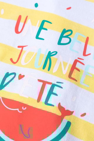 T-shirt Luzine - Wit - Terre de Marins - Wit en geel