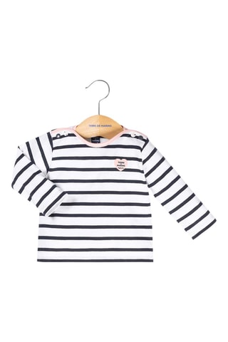 T-shirt Pestela - Wit en Indigoblauw - Terre de Marins - Wit