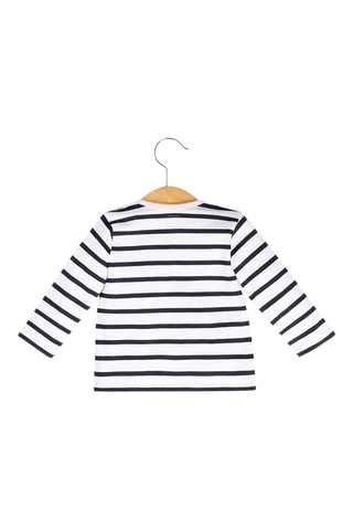 T-shirt Pestela - Wit en Indigoblauw - Terre de Marins - Wit