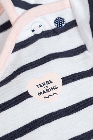 T-shirt Pestela - Wit en Indigoblauw - Terre de Marins - Wit