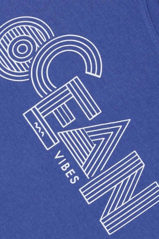 Camiseta Aubiny - Blanco y azul