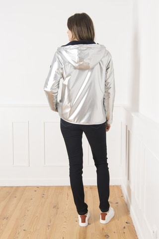 Cortavientos con capucha - Negro y gris