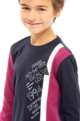 Camiseta Greny - Beige, rojo y gris