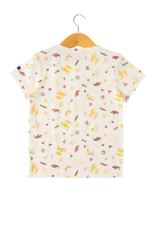 Camiseta - Blanco, amarillo y marrón