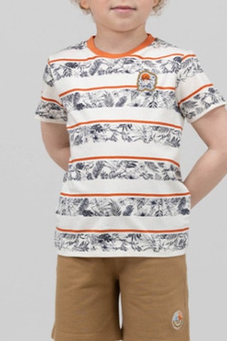Camiseta Abob - Blanco y naranja