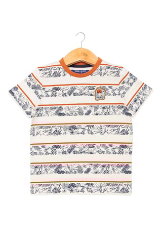 Camiseta Abob - Blanco y naranja