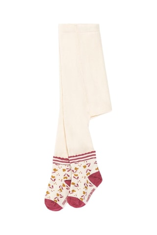 Panty - Ecru - Rood, geel en wit