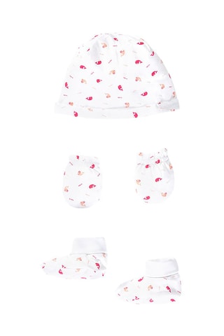 Conjunto de 3 prendas Bossette - Blanco y rosa