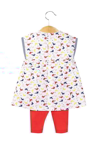 Vestido y leggings Roubla - Blanco, azul y amarillo