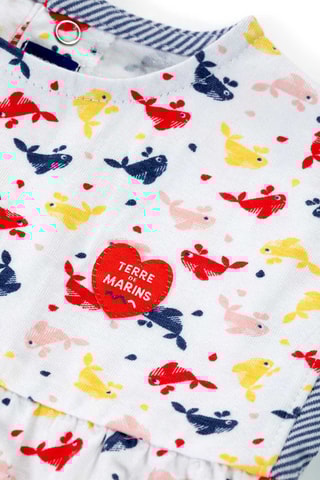 Vestido y leggings Roubla - Blanco, azul y amarillo