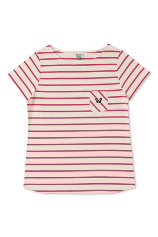 Camiseta Seily - Blanco y rosa