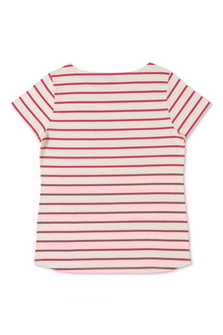 Camiseta Seily - Blanco y rosa