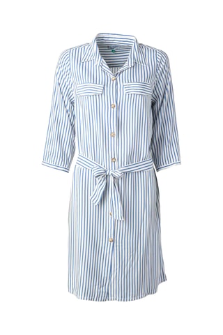 Vestido camisero - Blanco y azul