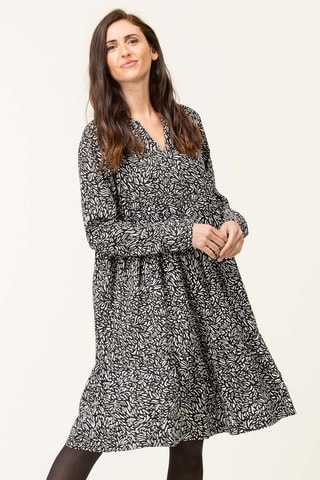 Vestido evasé - Blanco y negro