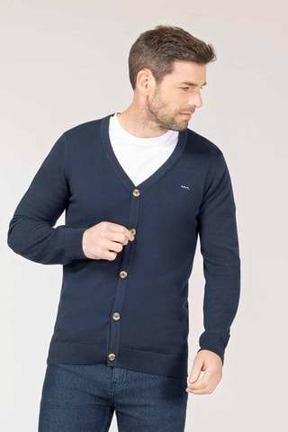 Cárdigan - Blanco y azul