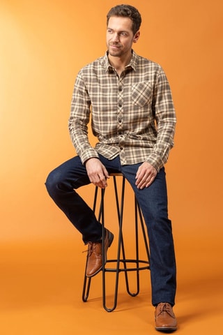 Camisa - Beige y marrón