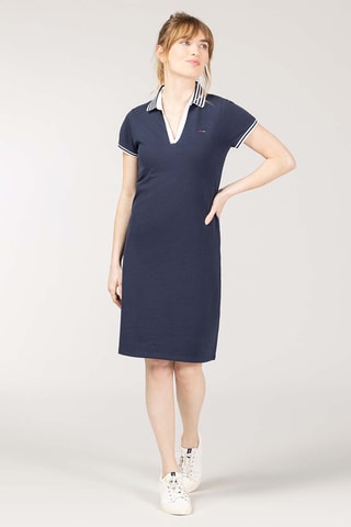 Vestido polo - Blanco y azul