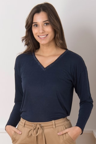 Camiseta - Blanco y azul