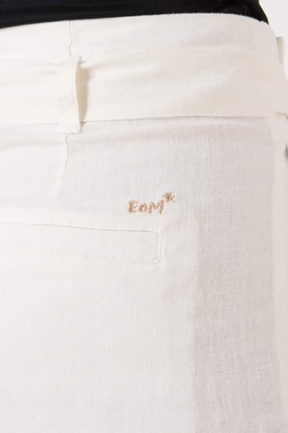 Pantalón de lino - Blanco, amarillo y rojo