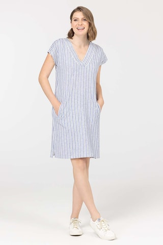 Vestido recto - Blanco y azul