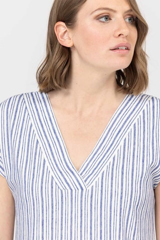 Vestido recto - Blanco y azul