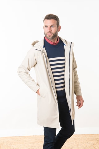 Impermeable con capucha - Beige