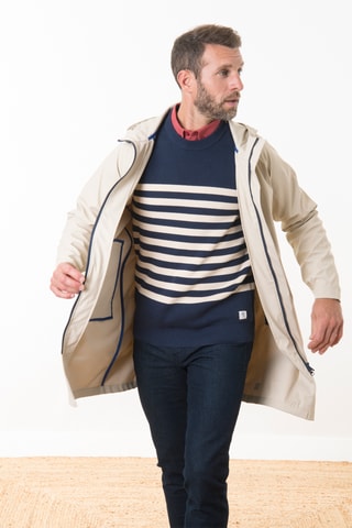 Impermeable con capucha - Beige