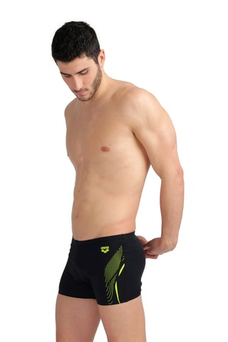Boxer de bain - Noir et vert citron