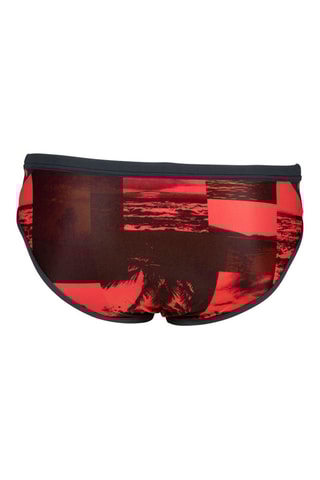Slip de bain Printed Icons Team - Rouge et bordeaux
