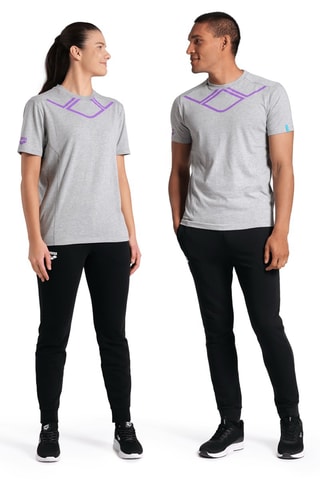 T-shirt - Gris chiné et violet
