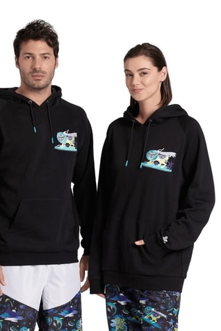 Sweat à capuche Fun Planet - Noir