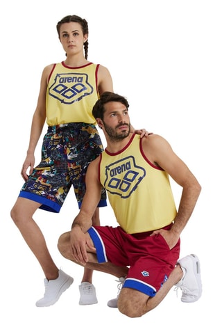 Bermuda réversible - Rouge et noir