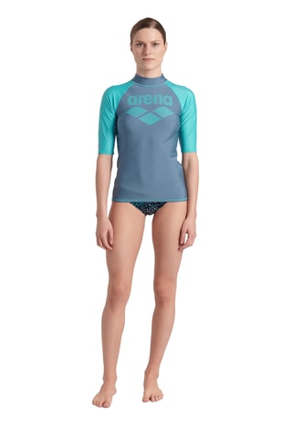 Top - Gris et turquoise