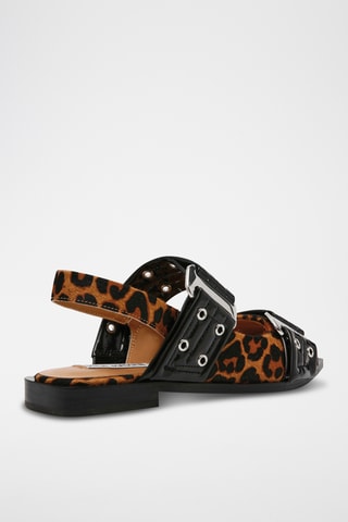 Sandalias de nobuk - Negro y marrón