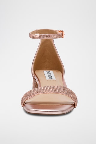 Sandali con tacco in raso - Dorato rosa