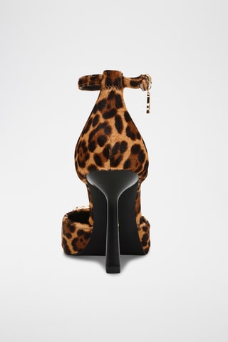 Décolleté con tacco in pelle scamosciata - Marrone