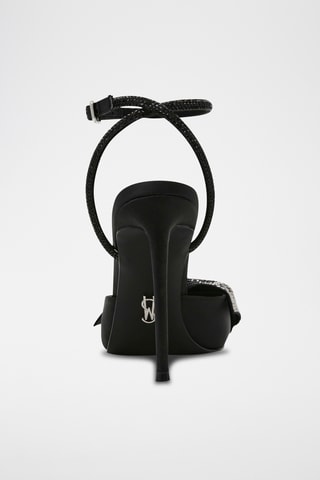 Décolleté con tacco in raso - Nero