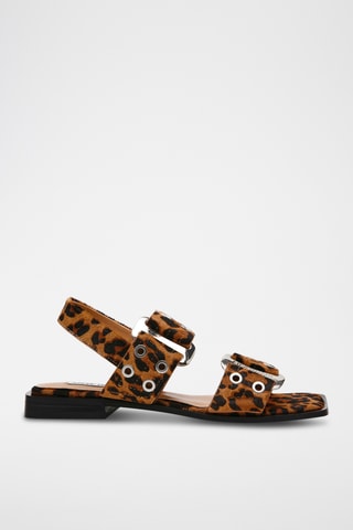 Sandali in pelle scamosciata - Marrone e nero