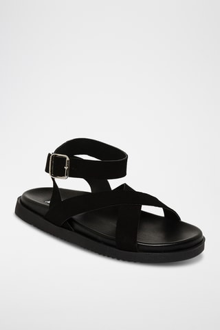 Sandali in pelle scamosciata - Nero