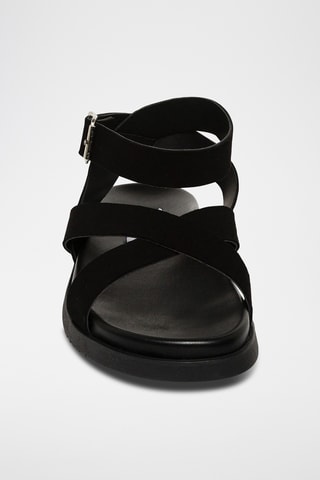 Sandali in pelle scamosciata - Nero