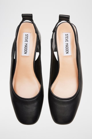 Décolleté con tacco in pelle di montone - Nero