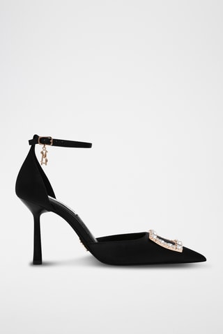 Décolleté in raso - Nero