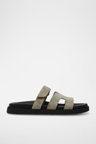 Sandalias de nobuk - Gris oscuro