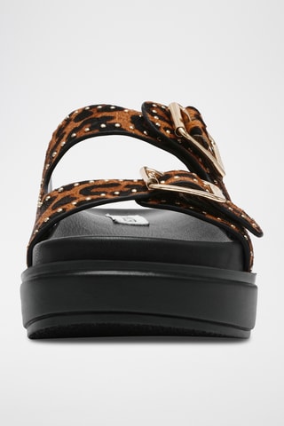 Ciabatte platform in pelle scamosciata - Marrone