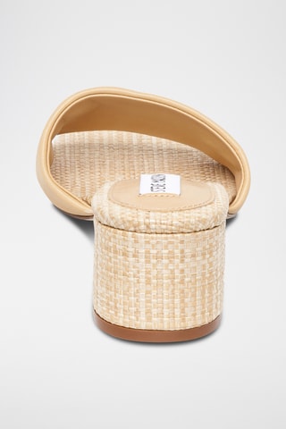 Sandali con tacco in pelle - Beige