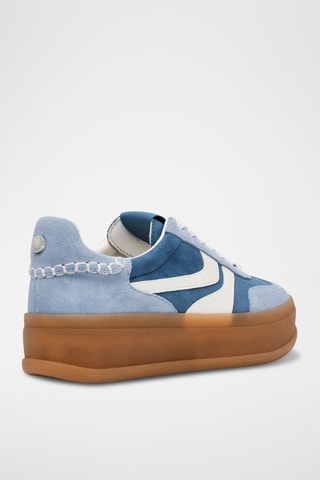 Sneakers platform in pelle scamosciata - Blu
