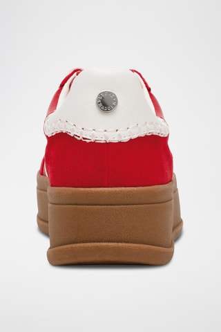 Zapatillas de nobuk con plataforma - Rojo