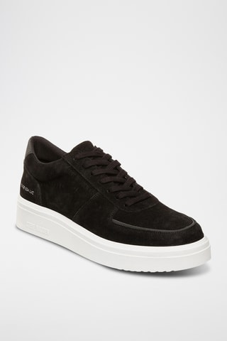 Sneakers platform in pelle scamosciata - Nero
