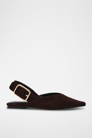 Bailarinas de nobuk Sianna - Marrón oscuro