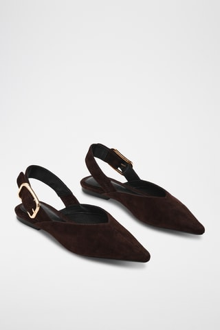 Bailarinas de nobuk Sianna - Marrón oscuro